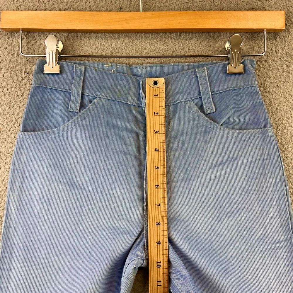 New Vintage 70s Levi's Kids Girls‎ Blue Corduroy Bell Bottom Jeans Size 11